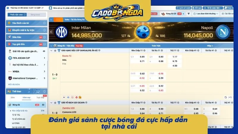 Khám phá sảnh cược bóng đá với nhiều bộ môn