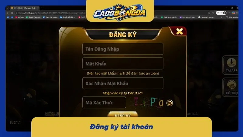 Quy trình đăng ký nick cược