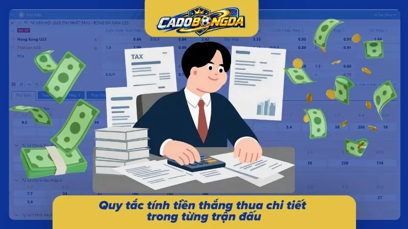 Mô phỏng công thức tính tiền thắng và thua