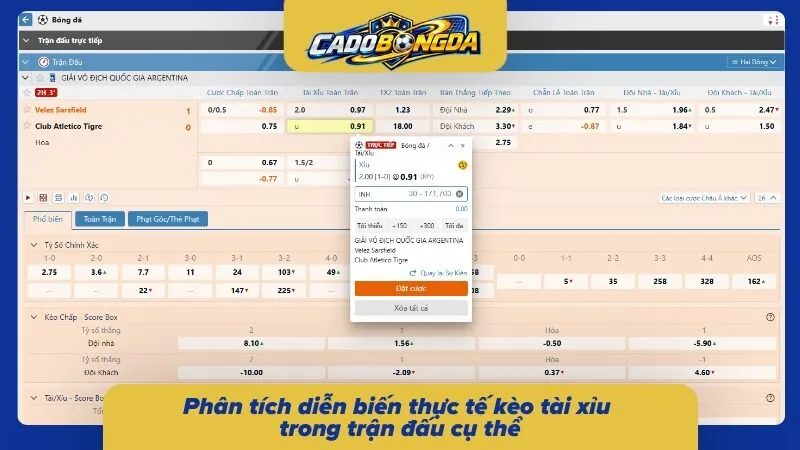Ví dụ thực tế giúp hình dung rõ hơn về cược Over/Under