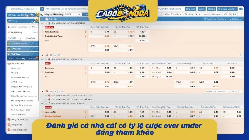 So sánh mức cược trên dưới giữa các nhà cái hàng đầu