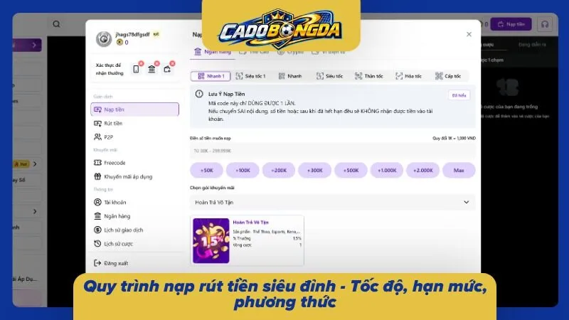 Quy trình nạp rút cực chất với tốc độ siêu nhanh