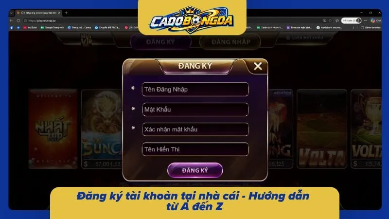 Quy trình tiến hành đăng ký tài khoản tại sân chơi