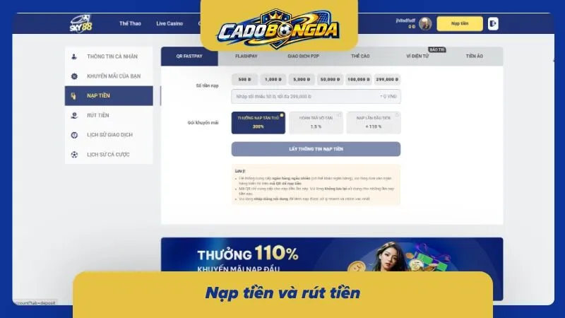 Quy trình giao dịch được trình bày rõ ràng giúp thao tác nạp rút thuận tiện hơn