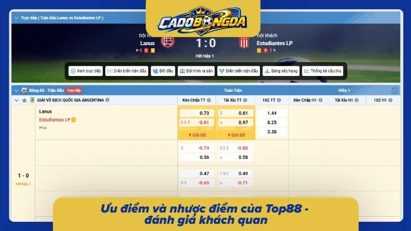 Những ưu điểm và hạn chế đáng chú ý khi trải nghiệm Top88