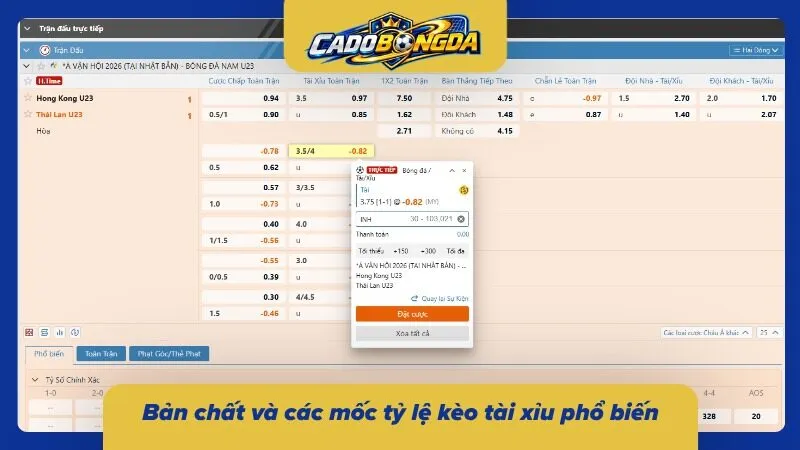 Hiểu rõ bản chất và các mức tỷ lệ kèo Over/Under phổ biến