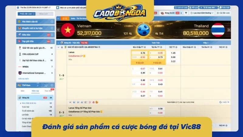 Khám phá các lựa chọn cá cược bóng đá tại Vic88