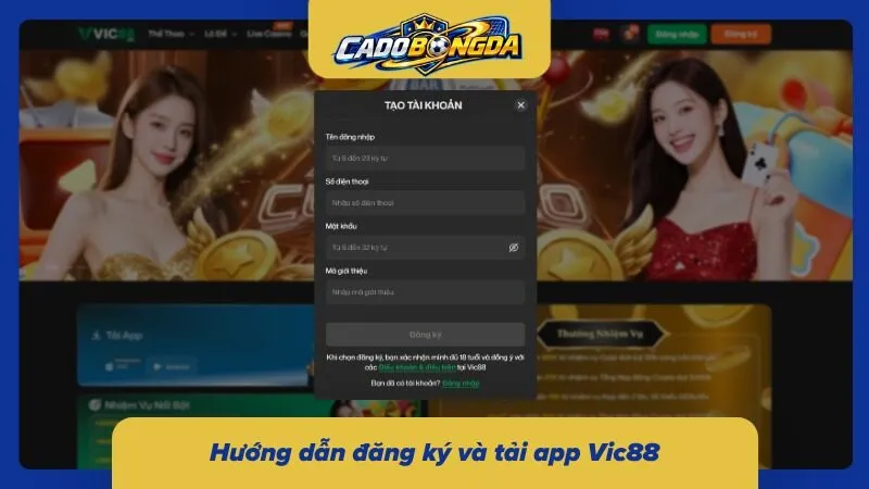 Quy trình đăng ký Vic88 – hướng dẫn tải và cài đặt ứng dụng