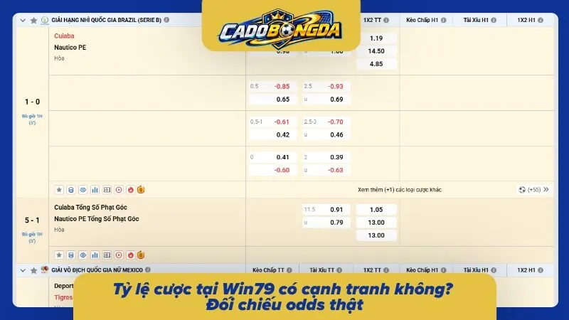 Phân tích các thông số odds chi tiết trong trận đấu
