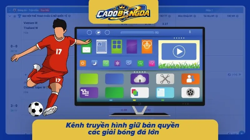 Những giải đấu lớn cùng kênh truyền hình sở hữu bản quyền