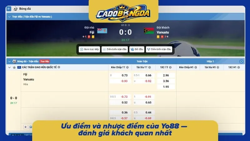 Ưu điểm nổi bật cùng nhược điểm của nhà cái Yo88