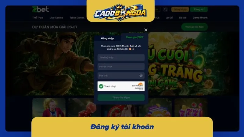 Quá trình đăng ký đơn giản